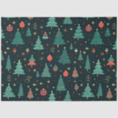 Kerstbomen en Ornamenten Black Christmas Tissuepapier (Voorkant)