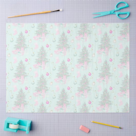 Kerstbomen en Ornamenten Groene Kerst Tissuepapier (Craft)