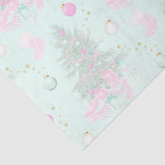 Kerstbomen en Ornamenten Groene Kerst Tissuepapier (Detail)