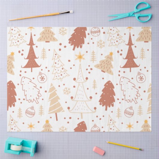 Kerstbomen en Ornamenten Kerst Tissuepapier (Craft)