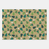 kerstbomen en Ornamenten Reeks van 3 Vakantie Inpakpapier Vel (Voorkant)