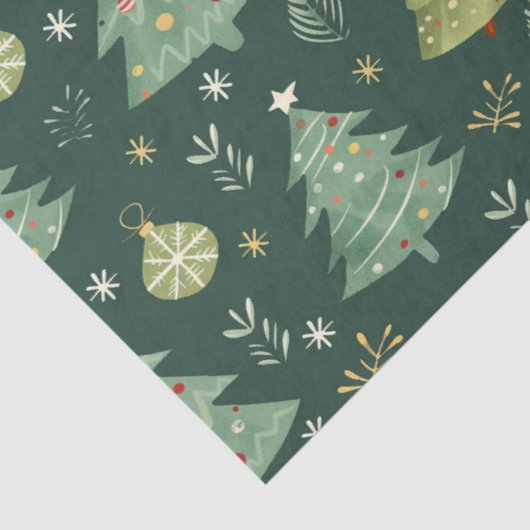 Kerstbomen en Ornamenten Tissuepapier (Detail)