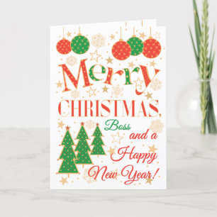 Kerstbomen en Ornamenten voor Boss Kaart