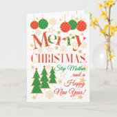 Kerstbomen en Ornamenten voor Stap Moeder Kaart (Gele Bloem)