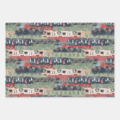 kerstbomen en papierbladen voor het verpakken van inpakpapier vel (Voorkant 3)