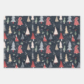 kerstbomen en papierbladen voor het verpakken van inpakpapier vel (Voorkant)