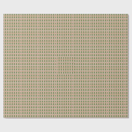 Kerstbomen en peperkoek mannen cadeaupapier (Vlak)