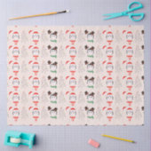 Kerstbomen en pinguïns beige kerst tissuepapier (Craft)