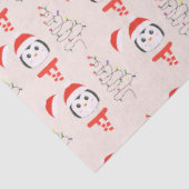 Kerstbomen en pinguïns beige kerst tissuepapier (Detail)