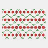 kerstbomen en Poinsettias Inpakpapier Vel (Voorkant)