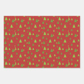 kerstbomen en Poinsettias Inpakpapier Vel (Voorkant 3)