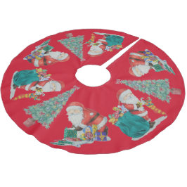 kerstbomen en schattige santas kleurrijke feestdag kerstboom rok