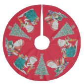 kerstbomen en schattige santas kleurrijke feestdag kerstboom rok (Voorkant)