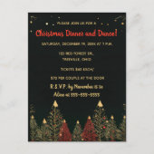 Kerstbomen en Sneeuw Kerstfeest bewerkbaar Uitnodiging Briefkaart (Voorkant)