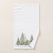 Kerstbomen en sneeuw op wit bad handdoek (Handdoek)