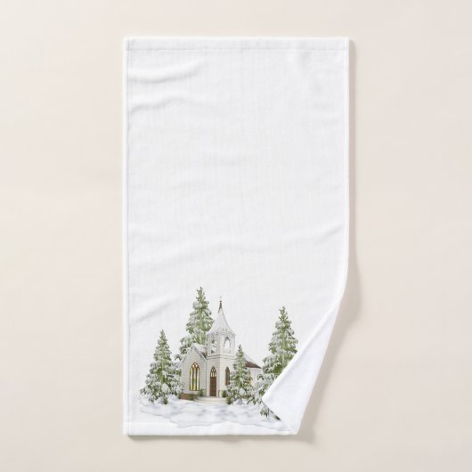 Kerstbomen en sneeuw op wit bad handdoek (Handdoek)