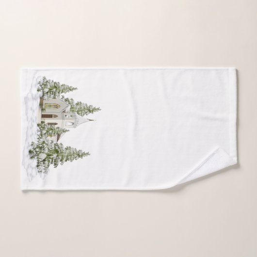 Kerstbomen en sneeuw op wit bad handdoek (Handdoek)