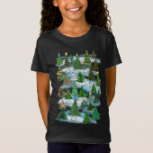 Kerstbomen en sneeuwhazen T-Shirt (Voorkant)