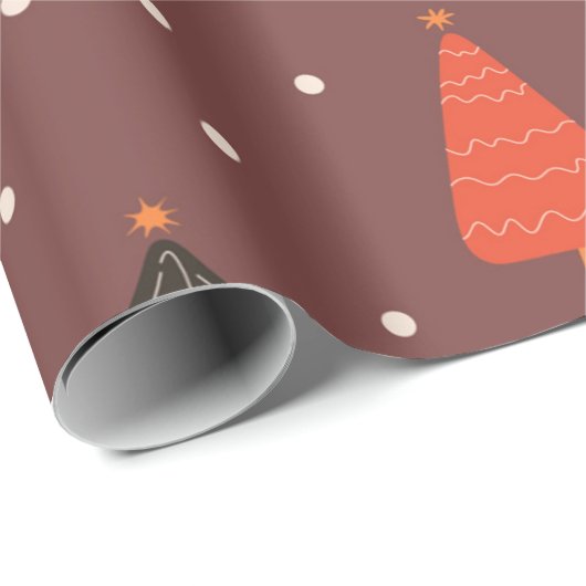 Kerstbomen en sneeuwpatroon cadeaupapier (Rol Hoek)