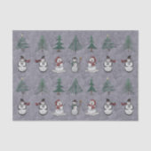 Kerstbomen en sneeuwpoppen Tissue Paper Tissuepapier (Voorkant)
