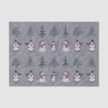 Kerstbomen en sneeuwpoppen Tissue Paper