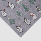 Kerstbomen en sneeuwpoppen Tissue Paper Tissuepapier (Detail)