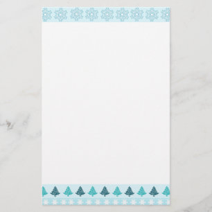 kerstbomen en sneeuwvlokken briefpapier