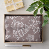 Kerstbomen en sneeuwvlokken Bruine Kerst Tissuepapier (Geschenk)