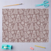 Kerstbomen en sneeuwvlokken Bruine Kerst Tissuepapier (Craft)