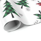 kerstbomen en sneeuwvlokken cadeaupapier (Rol Hoek)