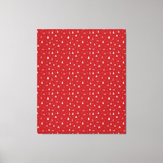 Kerstbomen en Sneeuwvlokken Canvasprint Canvas Afdruk (Voorkant)