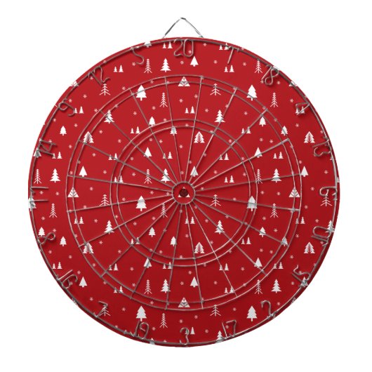 Kerstbomen en Sneeuwvlokken Dartbord (Voorkant)