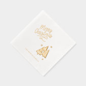 Kerstbomen en sneeuwvlokken ID863 Folie Servetten (Rechts)