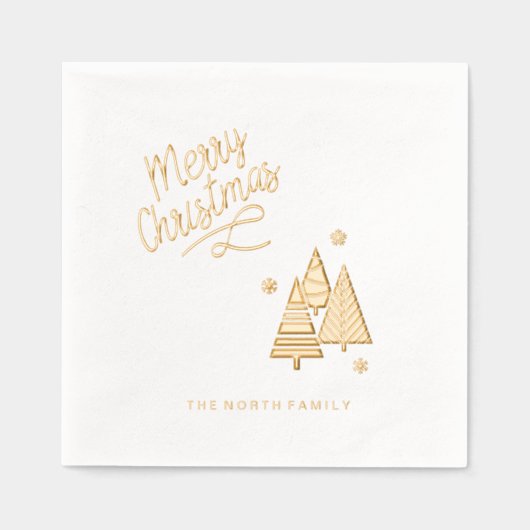 Kerstbomen en sneeuwvlokken ID863 Folie Servetten (Voorkant)