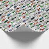 kerstbomen en sneeuwvlokken, inpakpapier (Hoek)