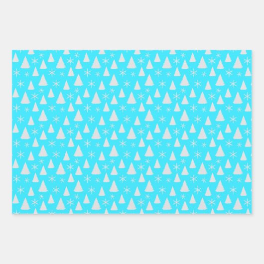 kerstbomen en sneeuwvlokken inpakpapier vel (Voorkant)