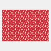 kerstbomen en sneeuwvlokken inpakpapier vel (Voorkant 3)