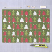 Kerstbomen en sneeuwvlokken met groene rug tissuepapier (Craft)