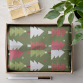 Kerstbomen en sneeuwvlokken met groene rug tissuepapier (Geschenk)