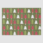 Kerstbomen en sneeuwvlokken met groene rug tissuepapier (Voorkant)