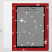 Kerstbomen en sneeuwvlokken op rood en zwart (Voorkant / Achterkant)