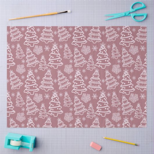 Kerstbomen en sneeuwvlokken Paarse kerst Tissuepapier (Craft)