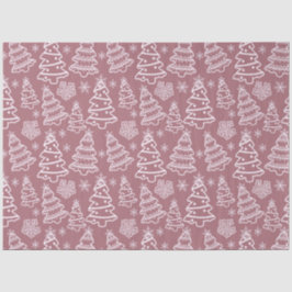 Kerstbomen en sneeuwvlokken Paarse kerst Tissuepapier