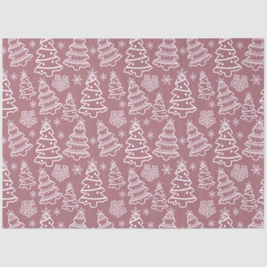 Kerstbomen en sneeuwvlokken Paarse kerst Tissuepapier (Voorkant)