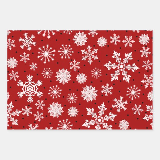 kerstbomen en sneeuwvlokken rood inpakpapier vel (Voorkant 2)