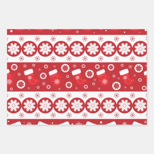 kerstbomen en sneeuwvlokken rood inpakpapier vel (Voorkant)