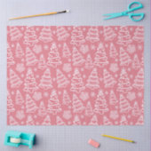 Kerstbomen en sneeuwvlokken Roze Kerst Tissuepapier (Craft)