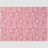 Kerstbomen en sneeuwvlokken Roze Kerst Tissuepapier (Voorkant)