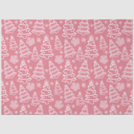 Kerstbomen en sneeuwvlokken Roze Kerst Tissuepapier