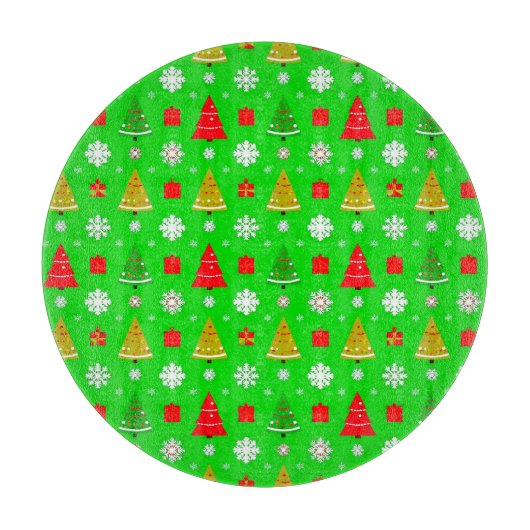 Kerstbomen en Sneeuwvlokken Snijplank (Voorkant)